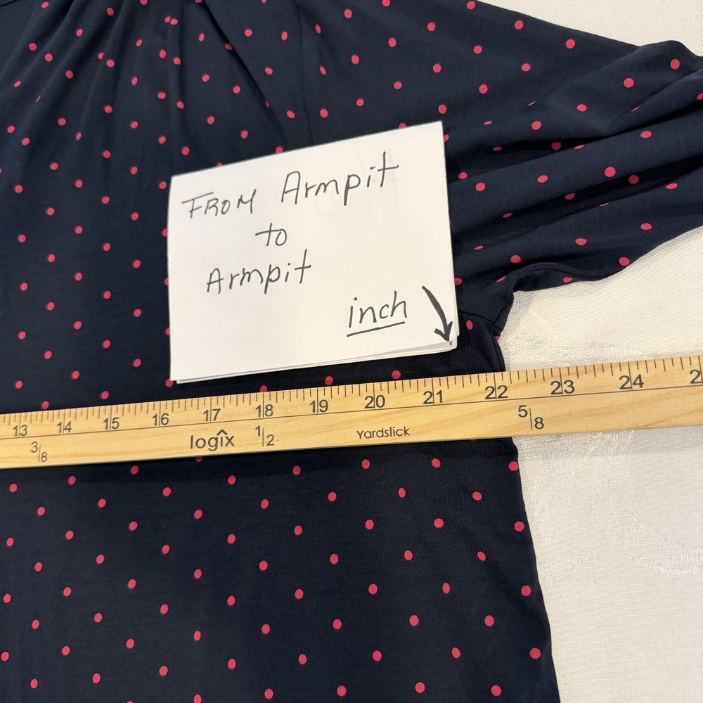 J.JILL Wearever Size-XL/P Women Dress A-Line Tunic Classic Dot Blue - Picture 3 of 12